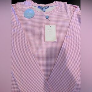 Hill House Ivy Sleep Tee Bubblegum Pink Gingham NWT Size Small Pajama Top